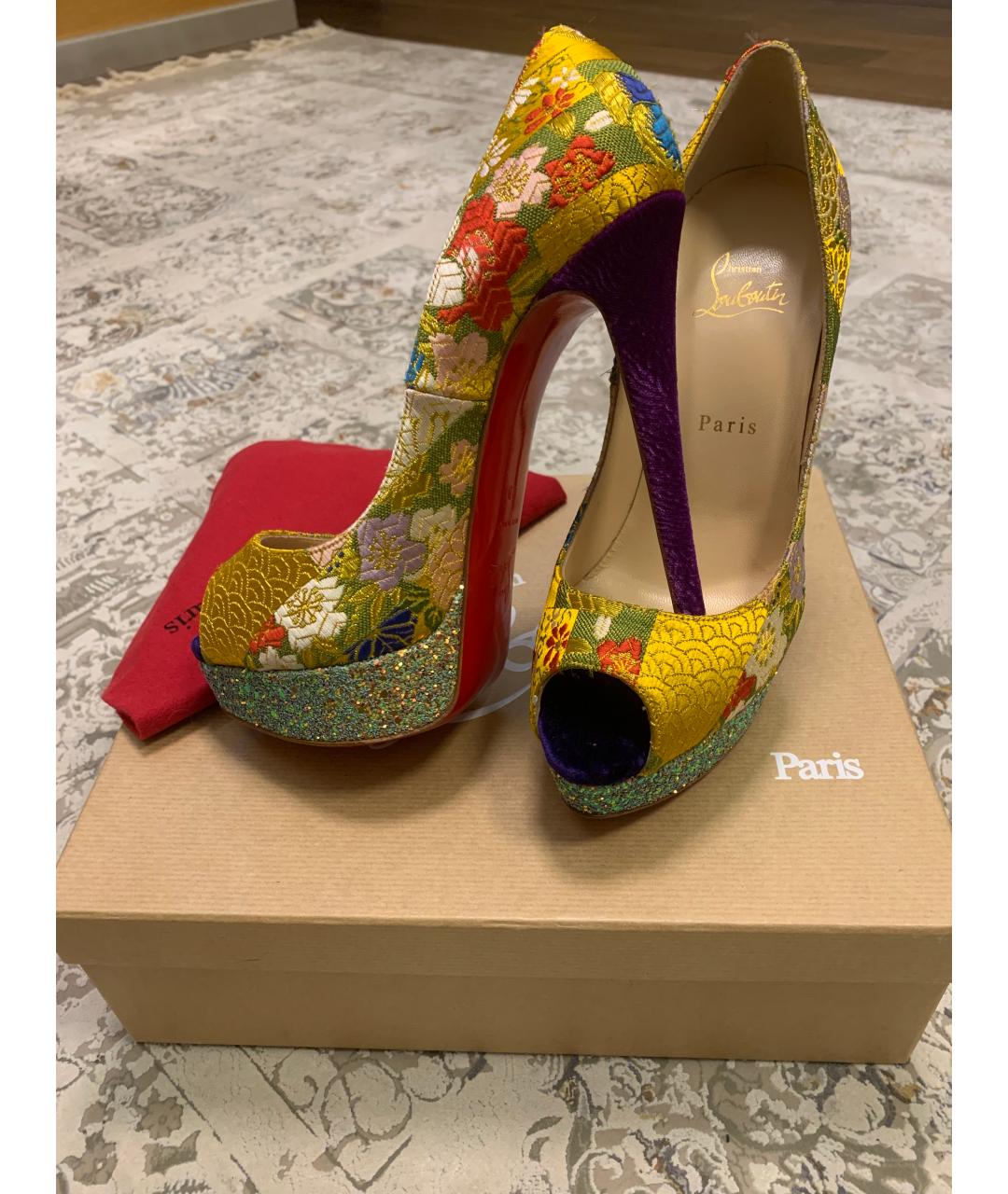 CHRISTIAN LOUBOUTIN Мульти текстильные туфли, фото 4