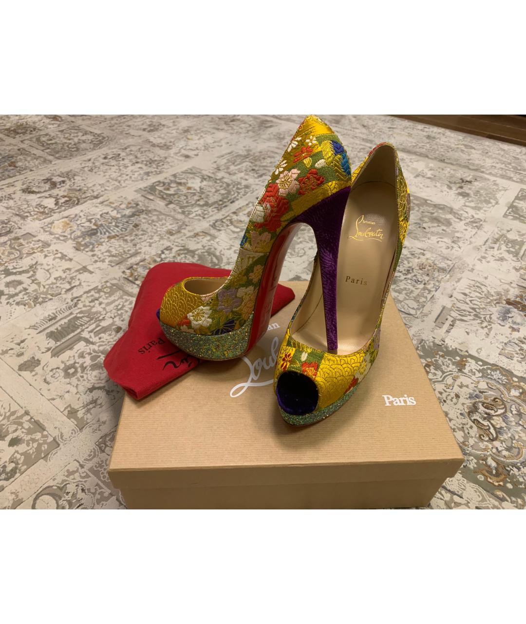 CHRISTIAN LOUBOUTIN Мульти текстильные туфли, фото 3