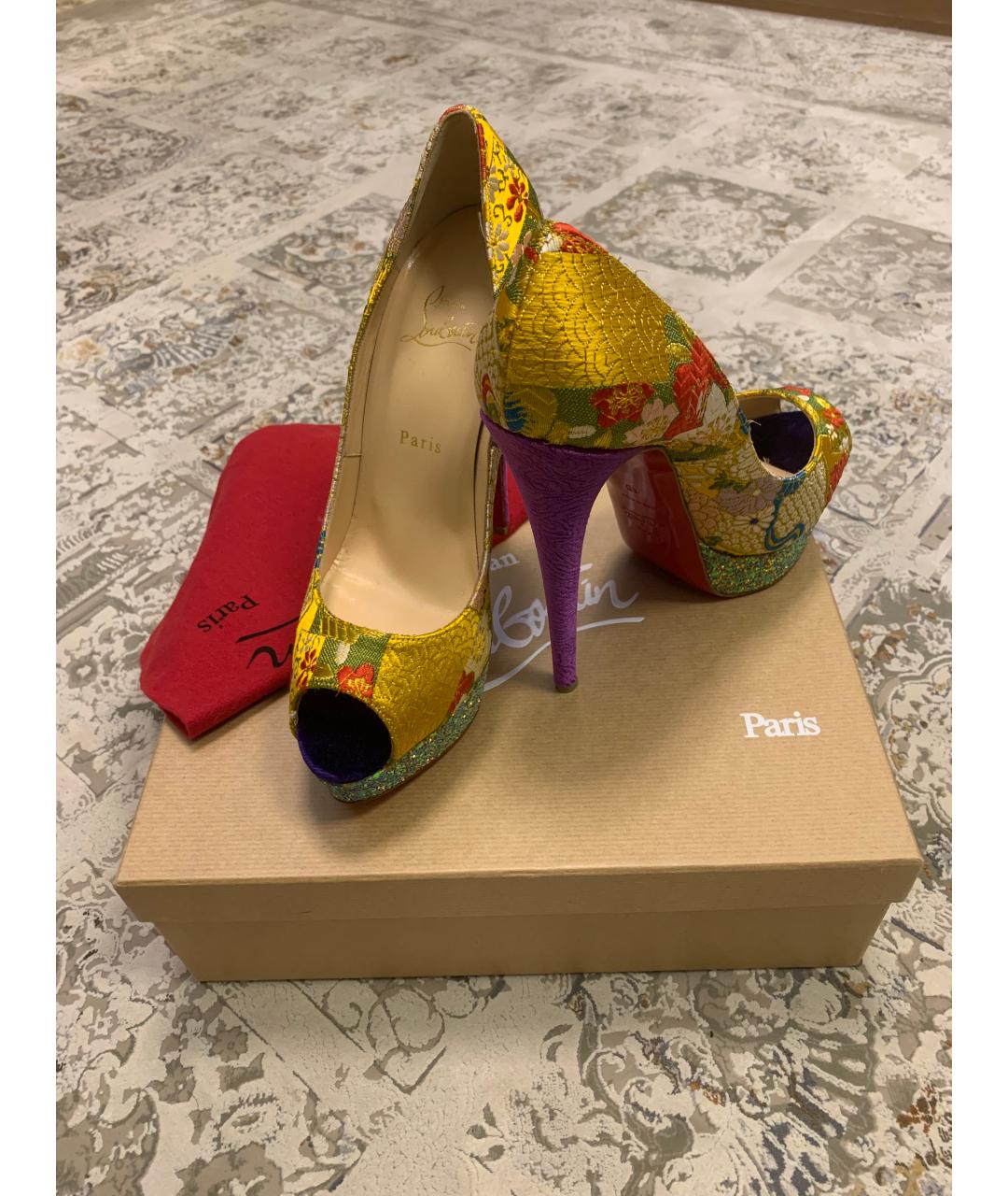 CHRISTIAN LOUBOUTIN Мульти текстильные туфли, фото 2