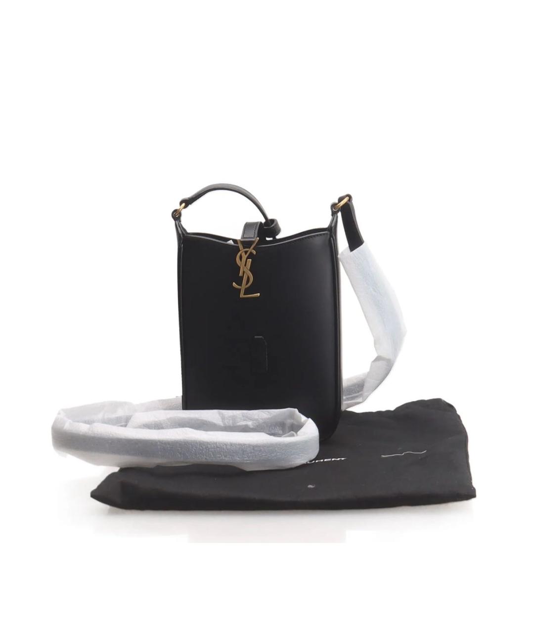 SAINT LAURENT Черная кожаная сумка через плечо, фото 5