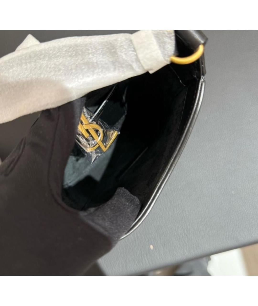 SAINT LAURENT Черная кожаная сумка через плечо, фото 4