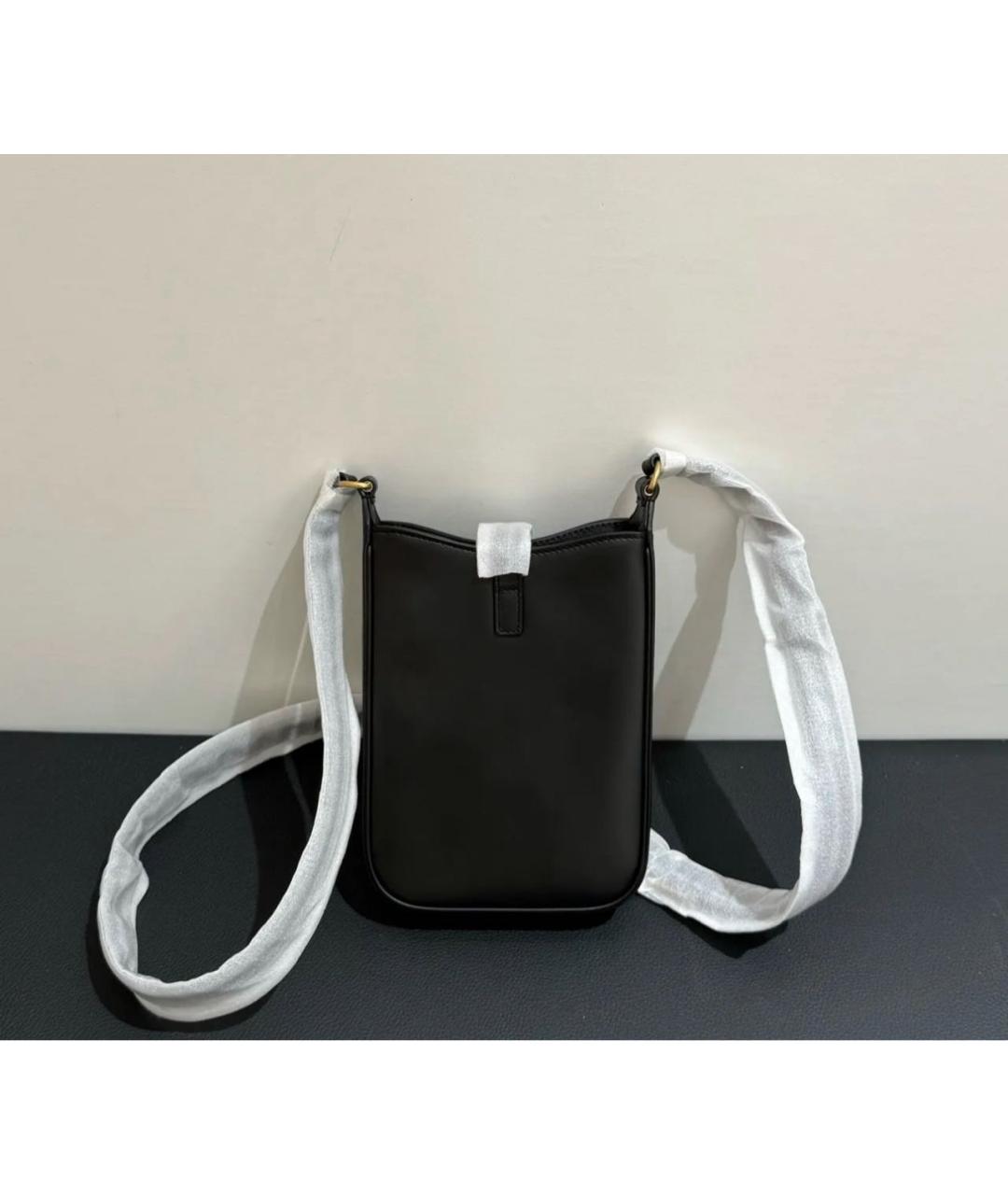 SAINT LAURENT Черная кожаная сумка через плечо, фото 3