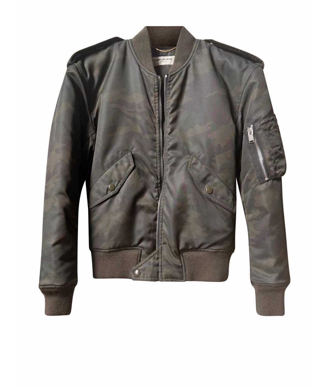 SAINT LAURENT Хаки полиэстеровая куртка, фото 1