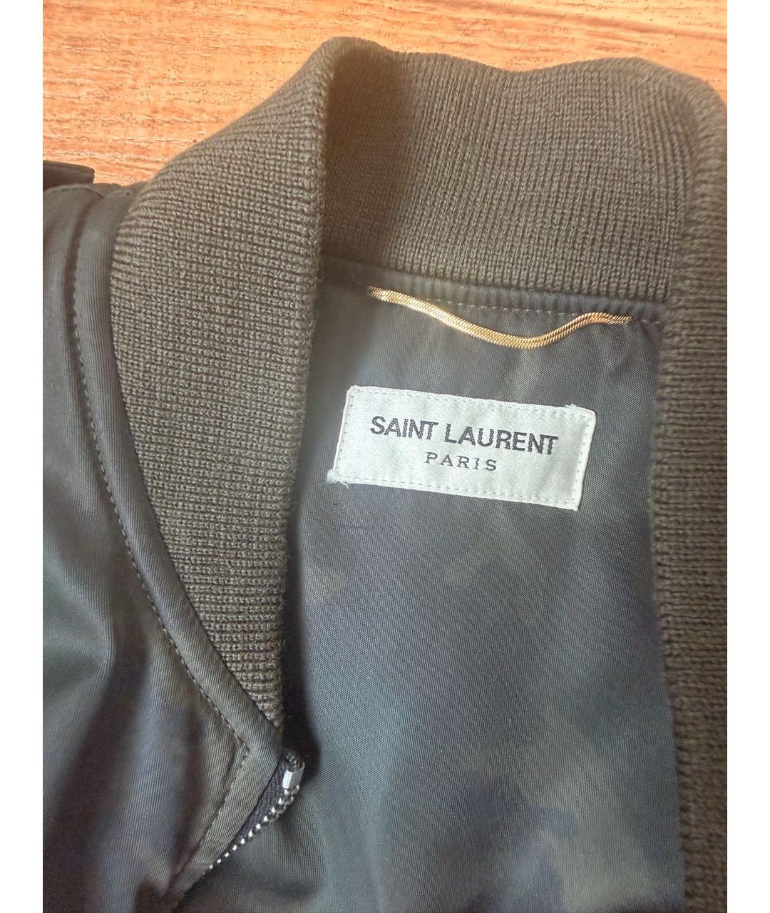 SAINT LAURENT Хаки полиэстеровая куртка, фото 3