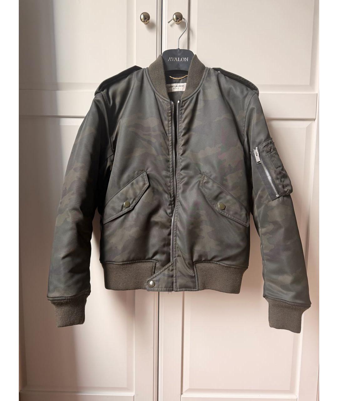 SAINT LAURENT Хаки полиэстеровая куртка, фото 9