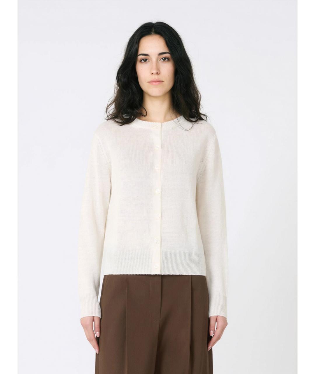 WEEKEND MAX MARA Бежевый льняной кардиган, фото 3