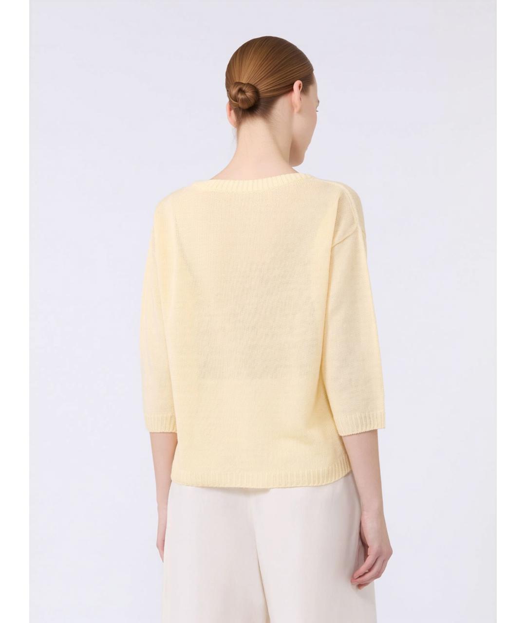 WEEKEND MAX MARA Желтый льняной джемпер / свитер, фото 3