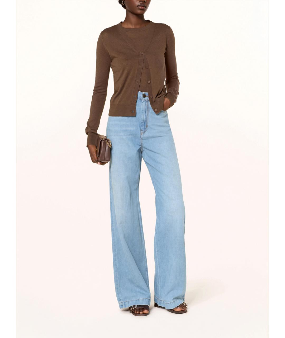 WEEKEND MAX MARA Коричневый шелковый кардиган, фото 2