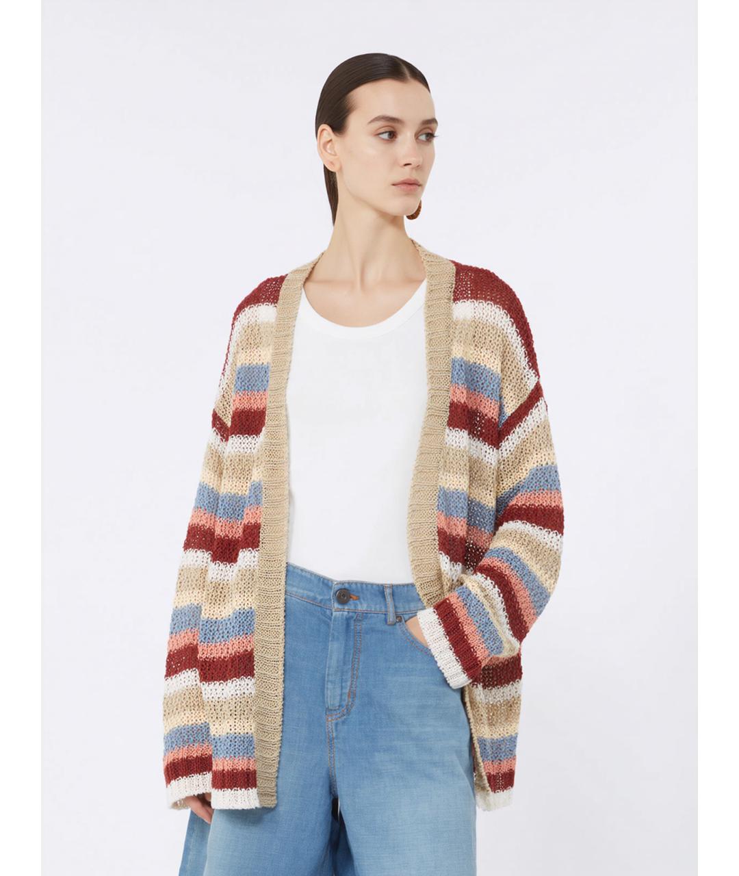 WEEKEND MAX MARA Мульти льняной кардиган, фото 5