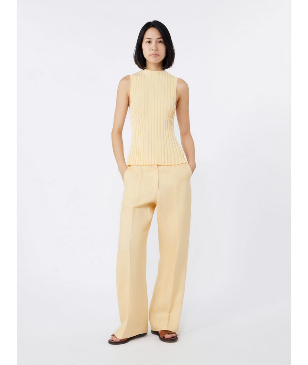 WEEKEND MAX MARA Желтая вискозная майка, фото 2