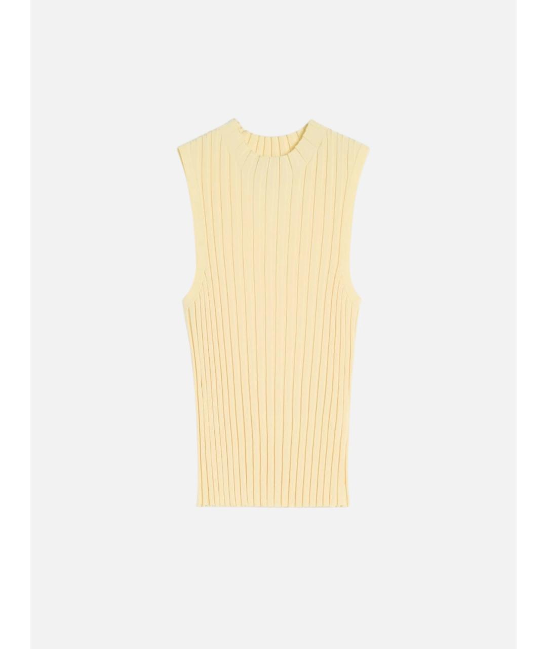 WEEKEND MAX MARA Желтая вискозная майка, фото 6