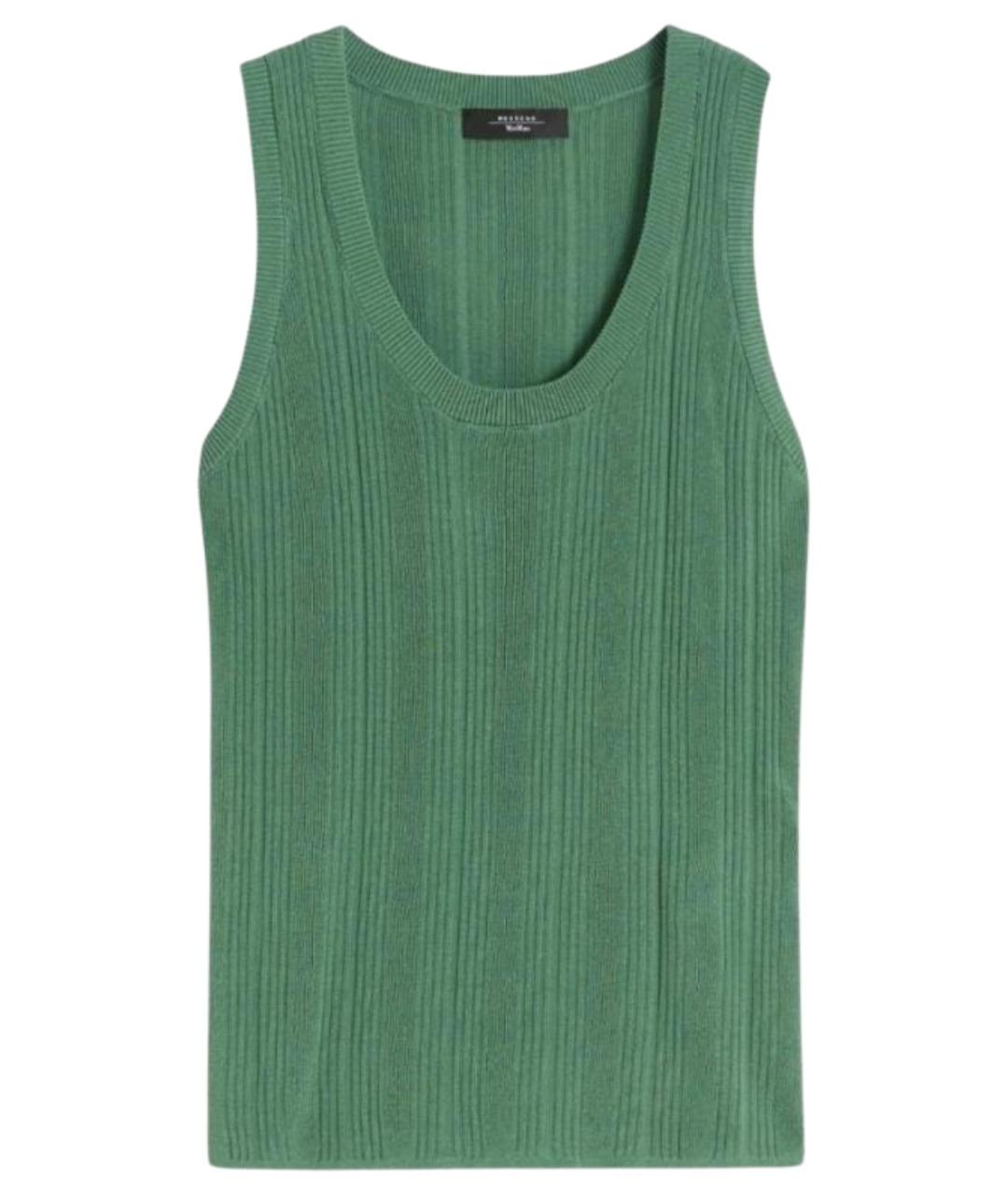 WEEKEND MAX MARA Зеленая вискозная майка, фото 1