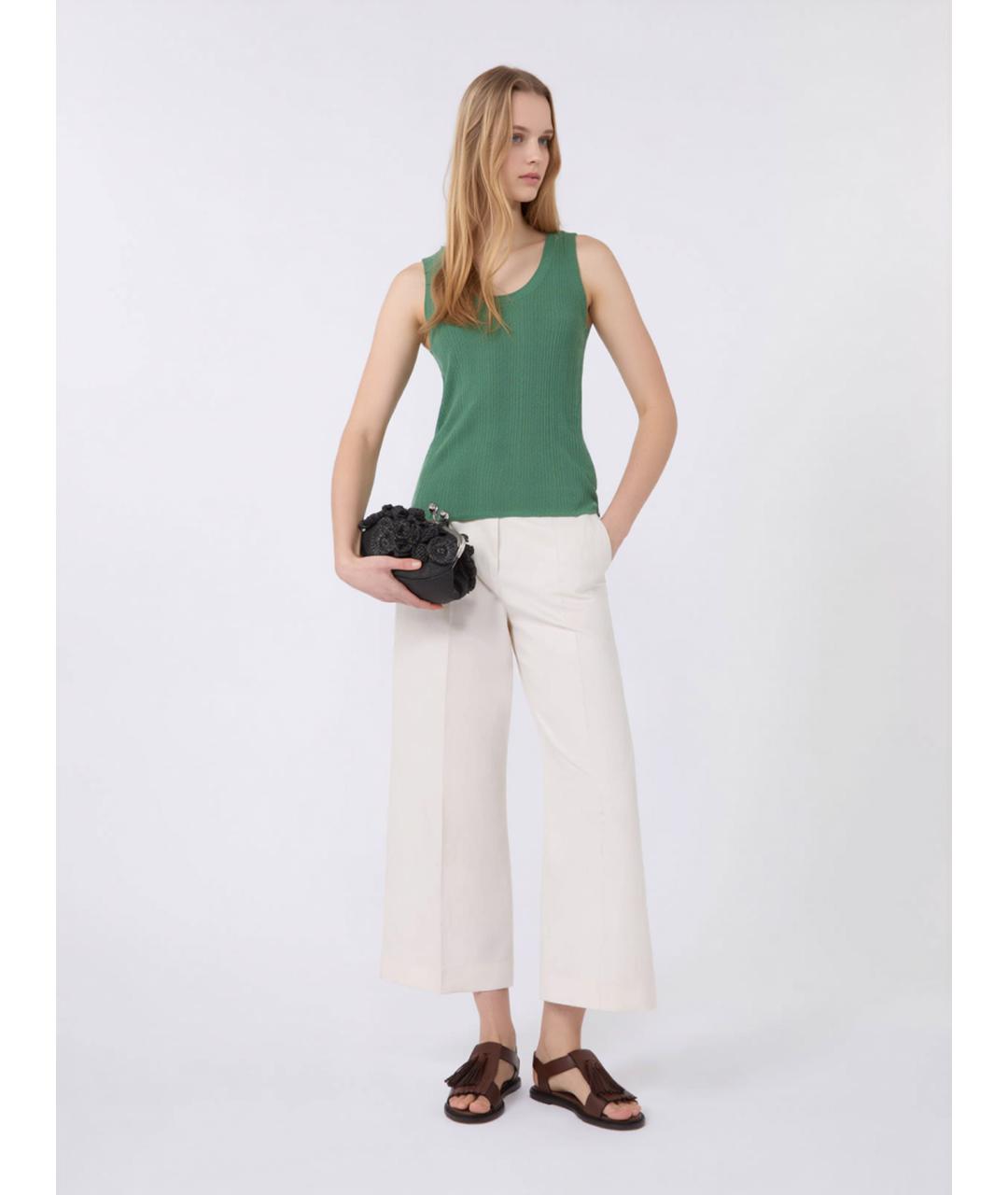 WEEKEND MAX MARA Зеленая вискозная майка, фото 2