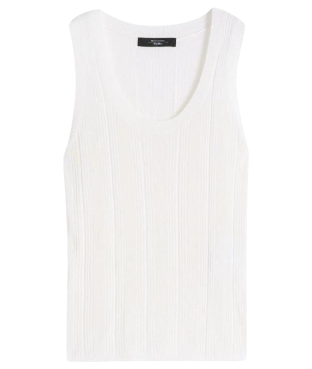 WEEKEND MAX MARA Белая вискозная майка, фото 1