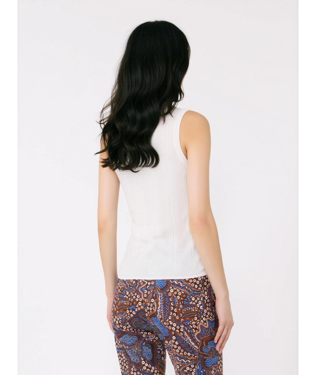 WEEKEND MAX MARA Белая вискозная майка, фото 4