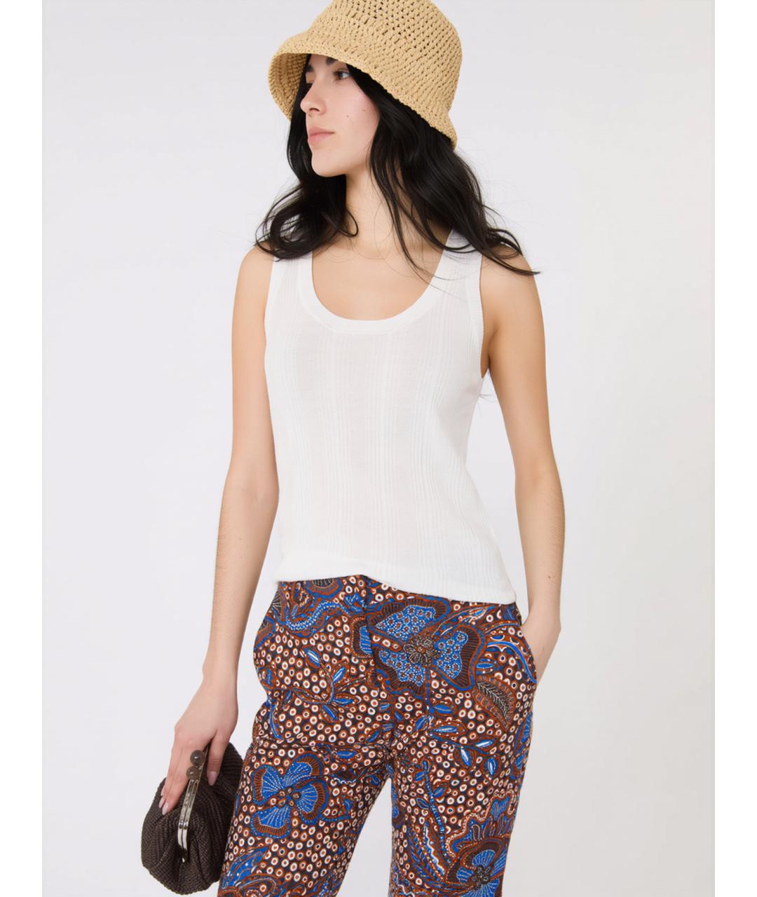 WEEKEND MAX MARA Белая вискозная майка, фото 5