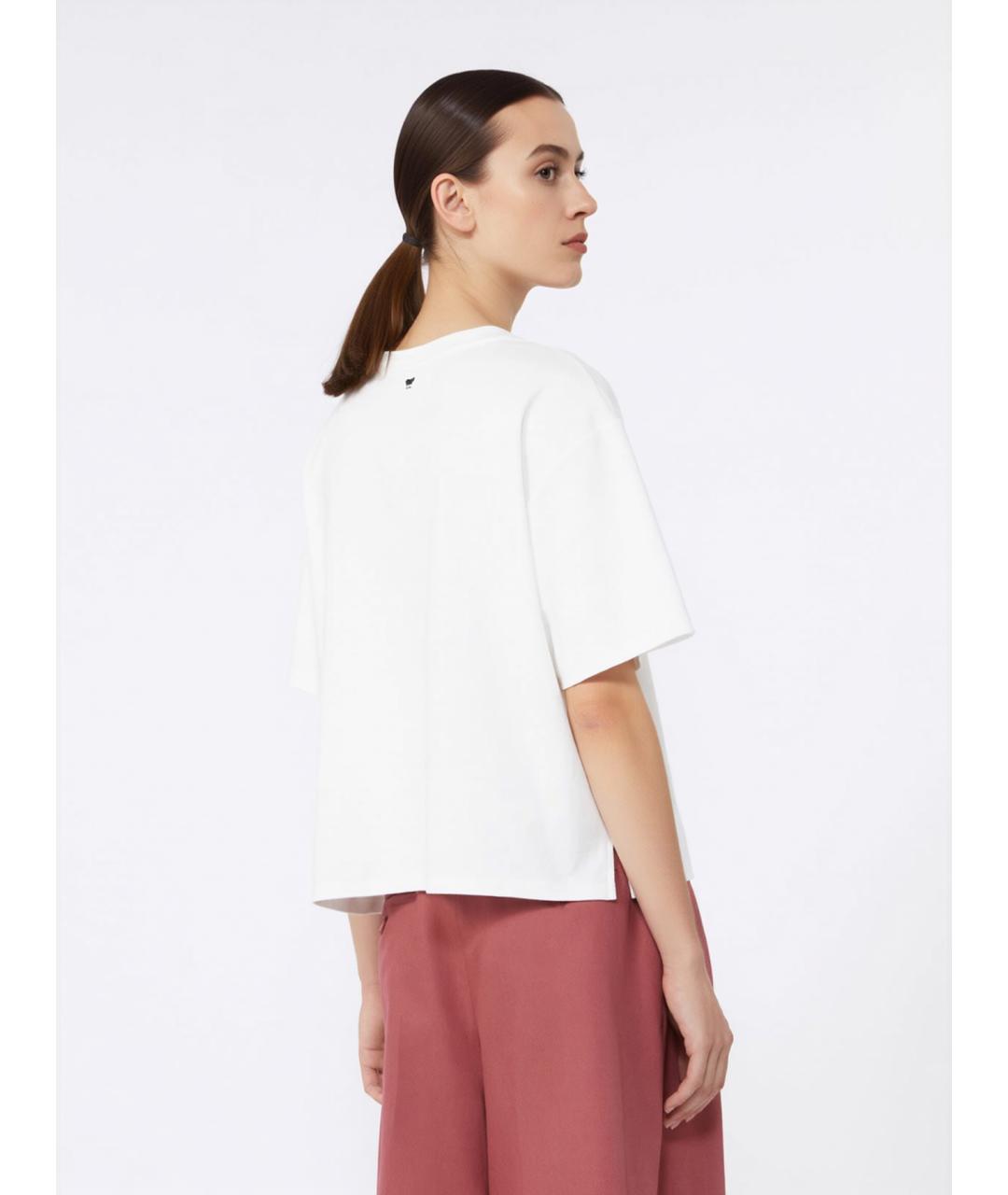 WEEKEND MAX MARA Белая хлопковая футболка, фото 4