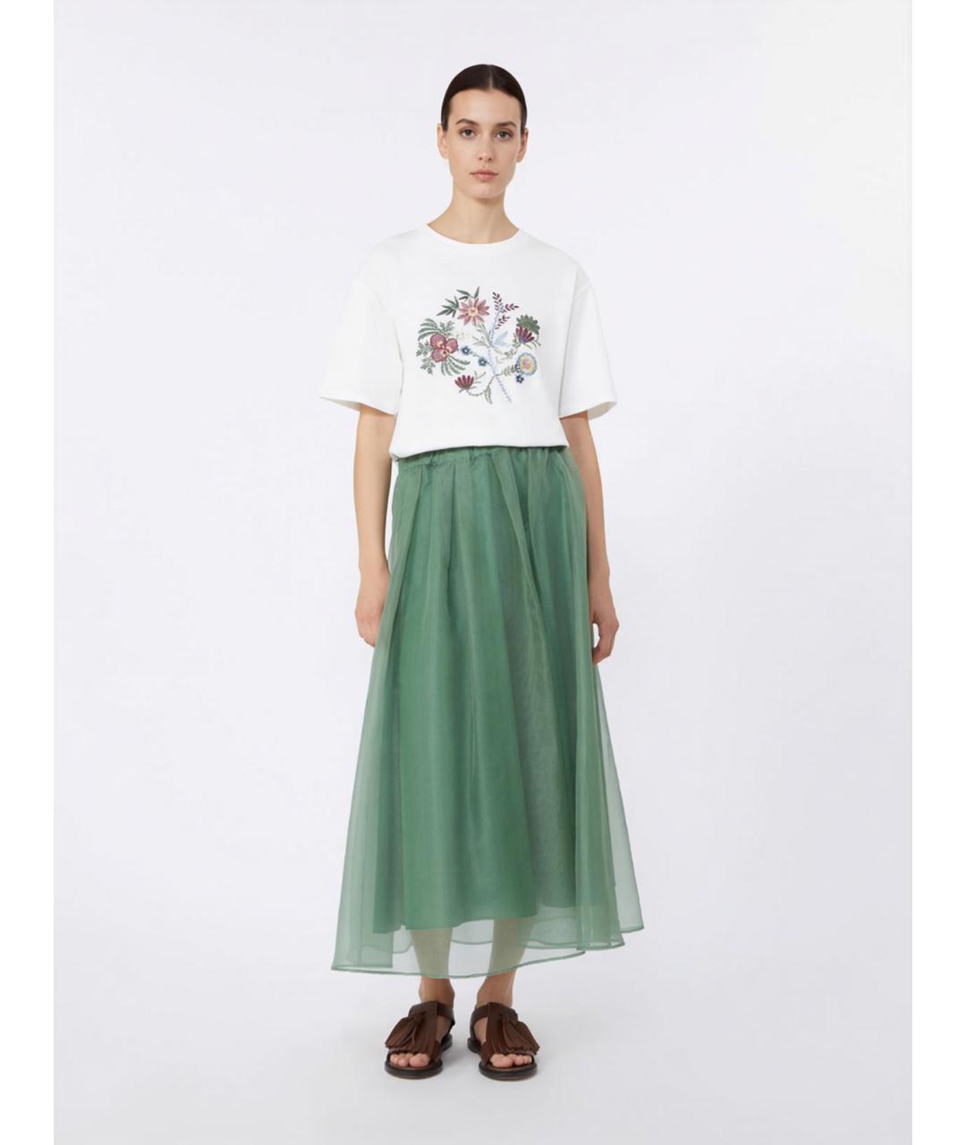 WEEKEND MAX MARA Белая хлопковая футболка, фото 2