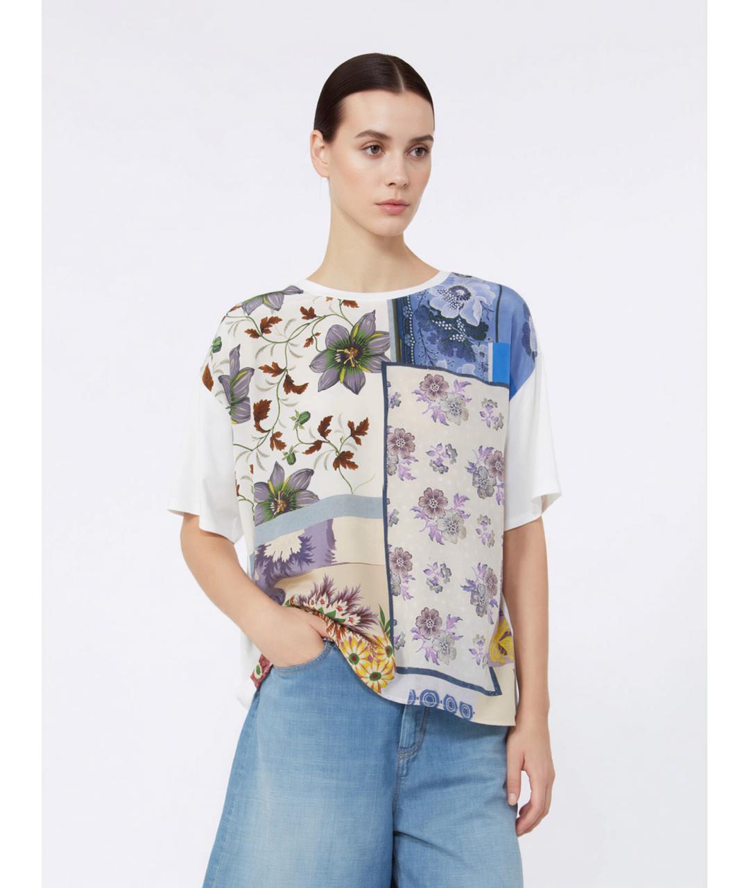 WEEKEND MAX MARA Мульти хлопковая футболка, фото 5