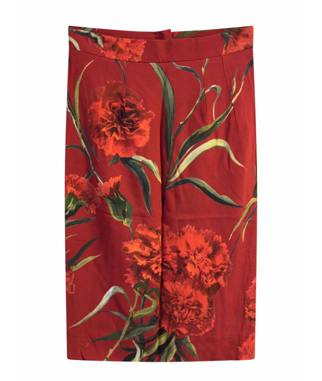 DOLCE&GABBANA Красная полиэстеровая юбка миди, фото 1