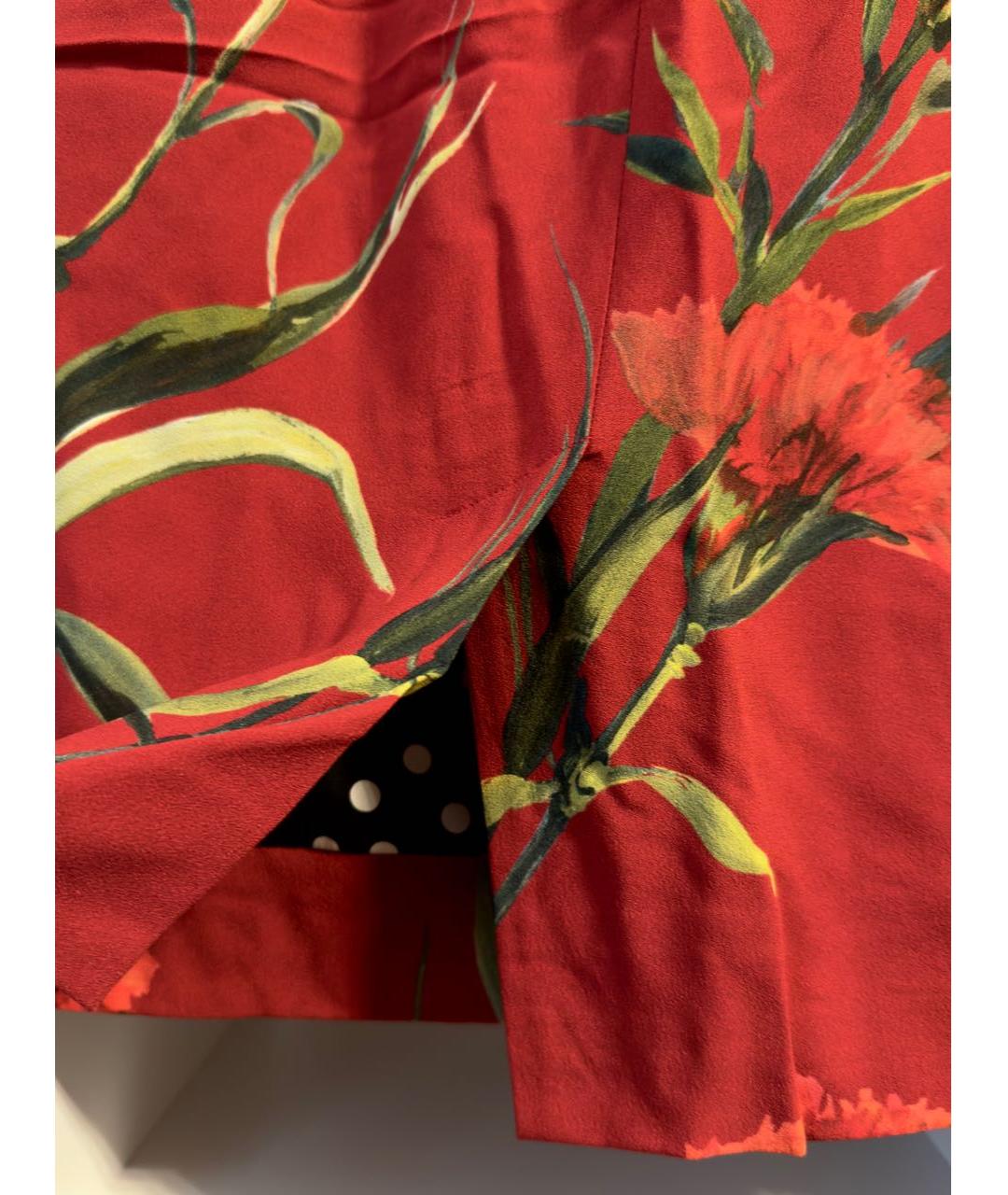 DOLCE&GABBANA Красная полиэстеровая юбка миди, фото 6