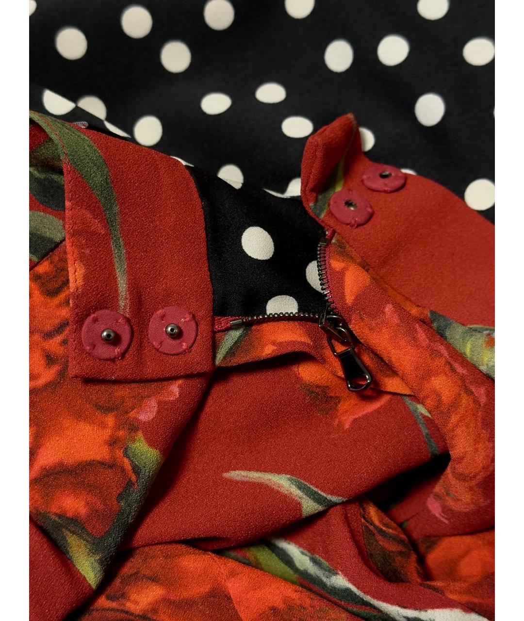 DOLCE&GABBANA Красная полиэстеровая юбка миди, фото 7