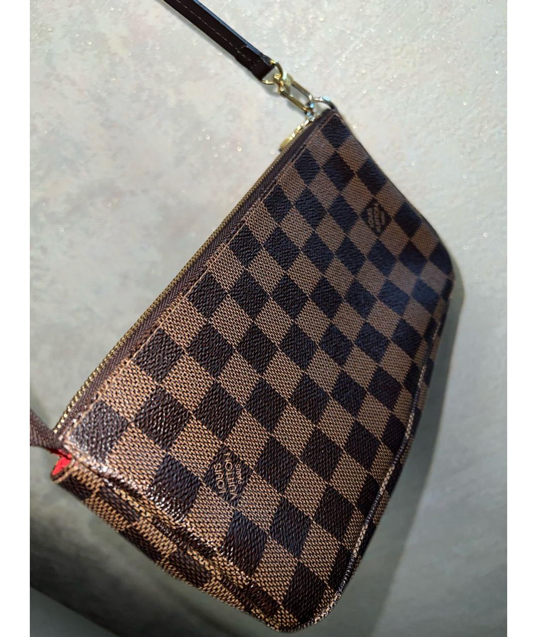 LOUIS VUITTON Коричневая кожаная сумка через плечо, фото 7