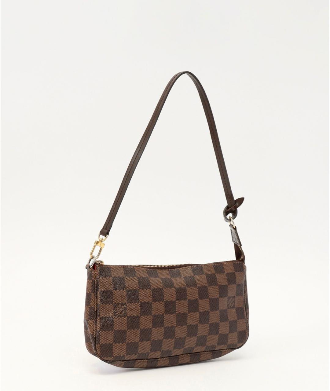 LOUIS VUITTON Коричневая кожаная сумка через плечо, фото 2