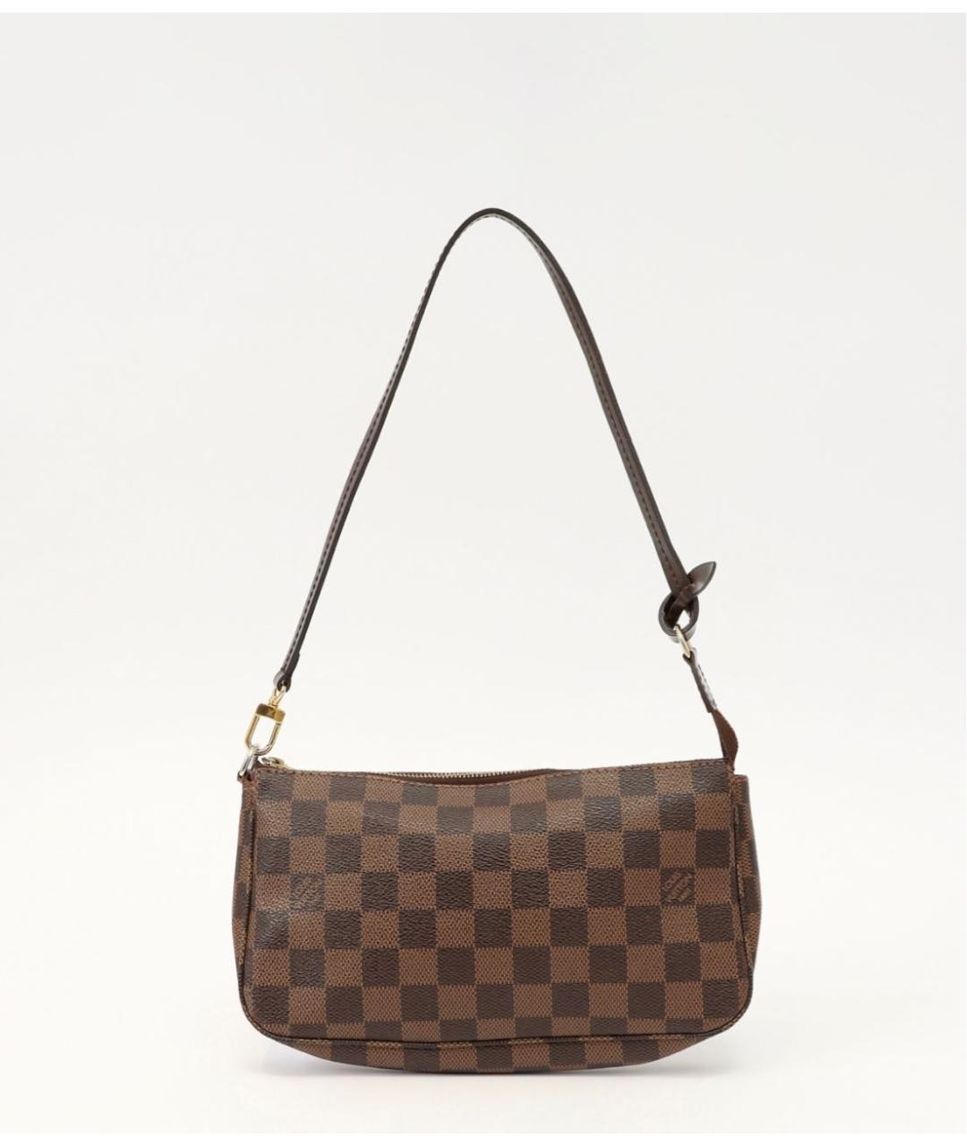 LOUIS VUITTON Коричневая кожаная сумка через плечо, фото 8