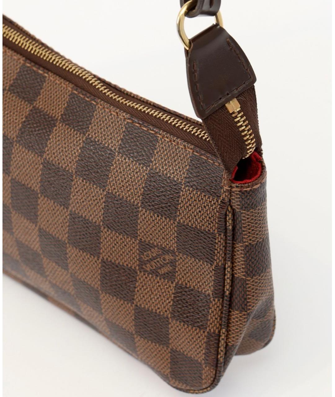 LOUIS VUITTON Коричневая кожаная сумка через плечо, фото 3