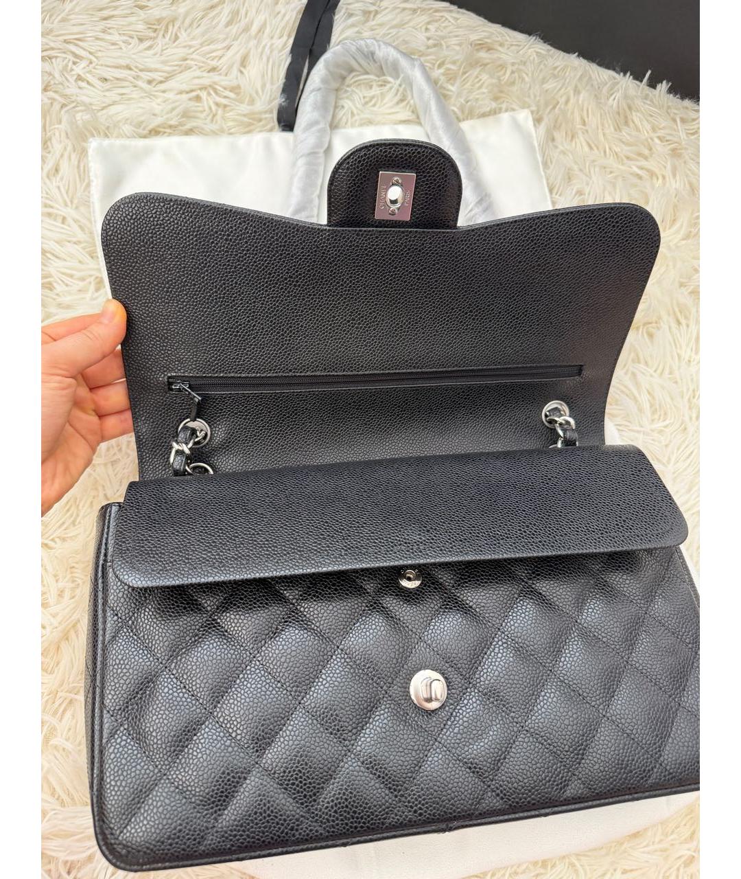 CHANEL Черная кожаная сумка через плечо, фото 7