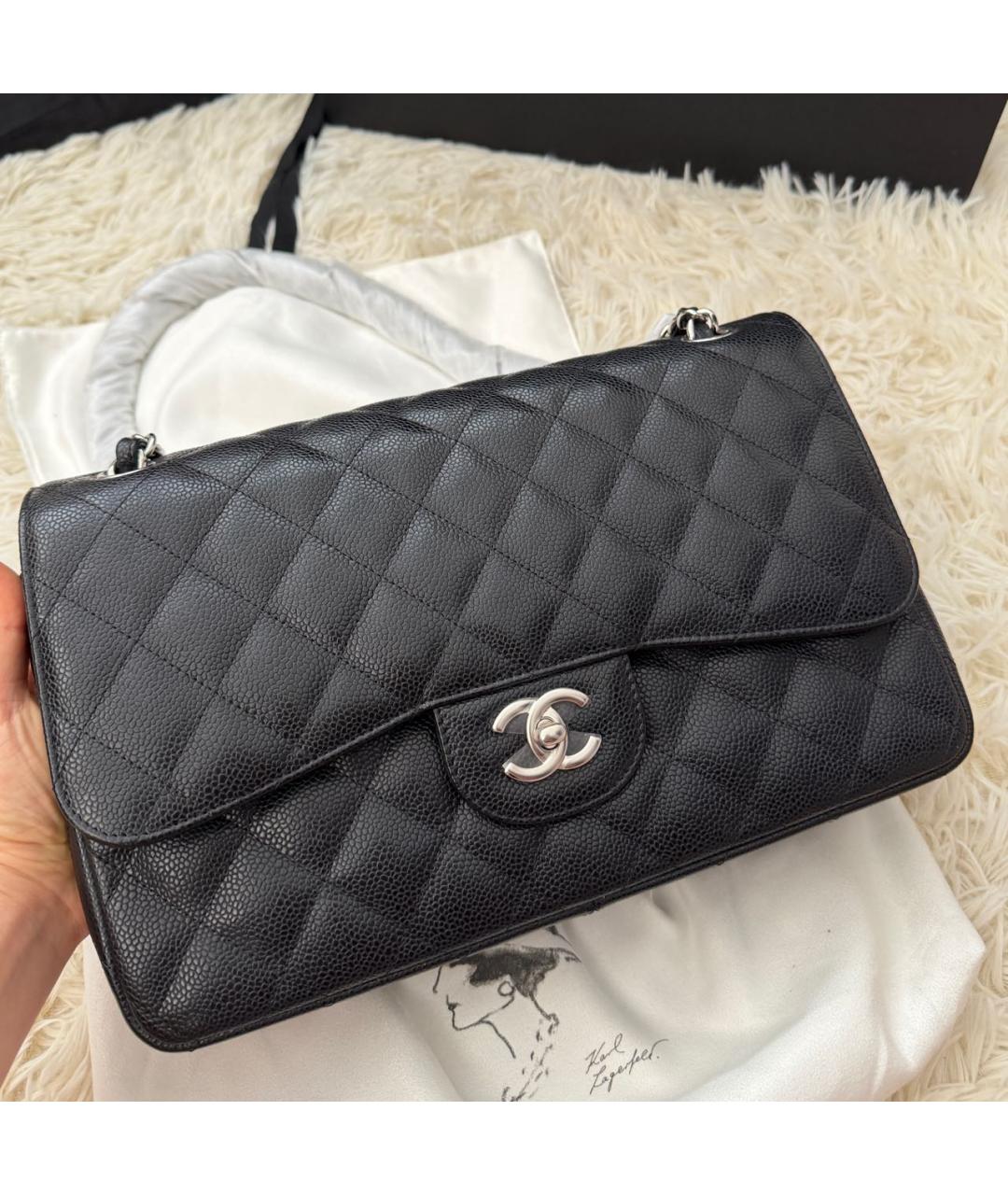 CHANEL Черная кожаная сумка через плечо, фото 2