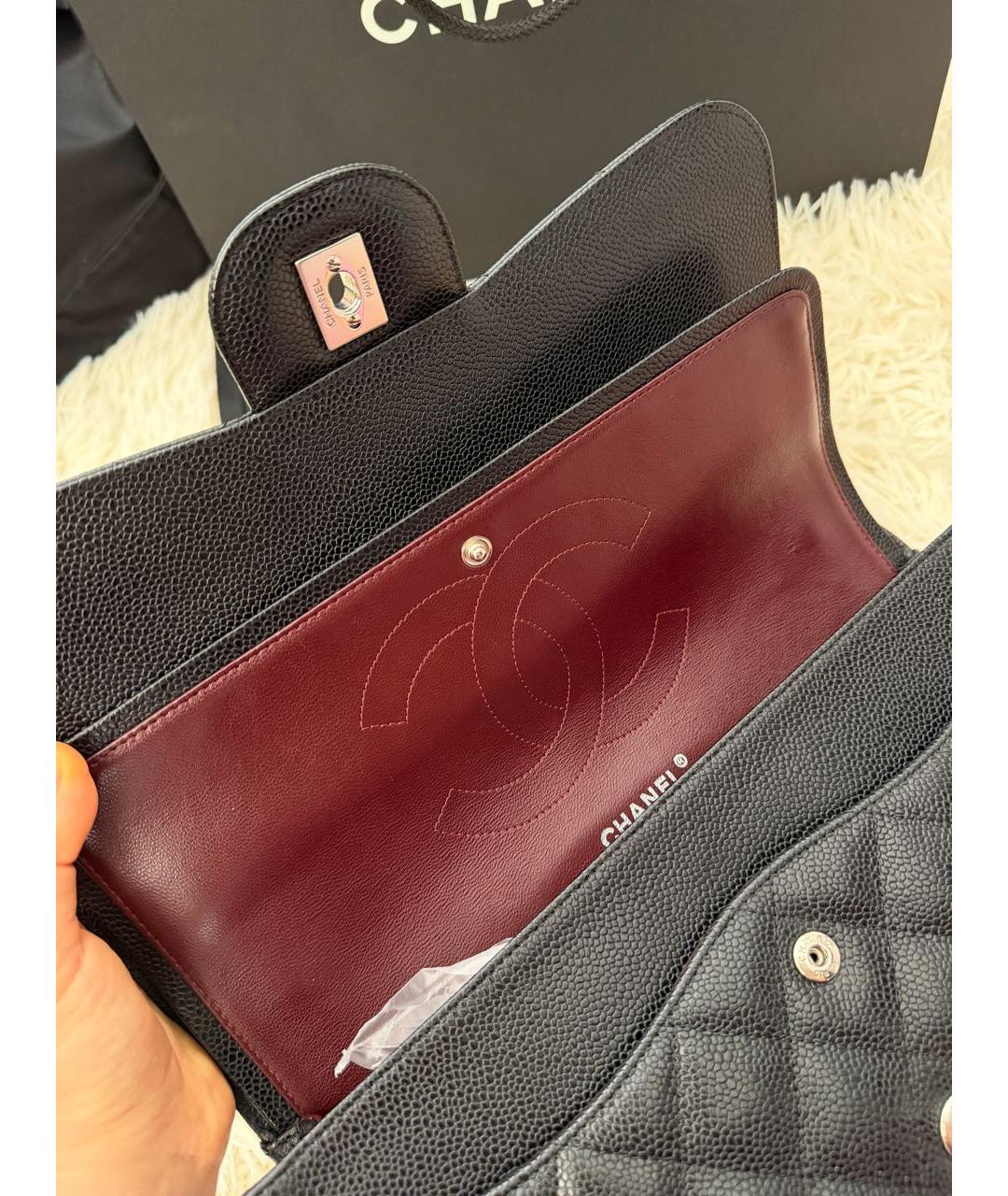 CHANEL Черная кожаная сумка через плечо, фото 6