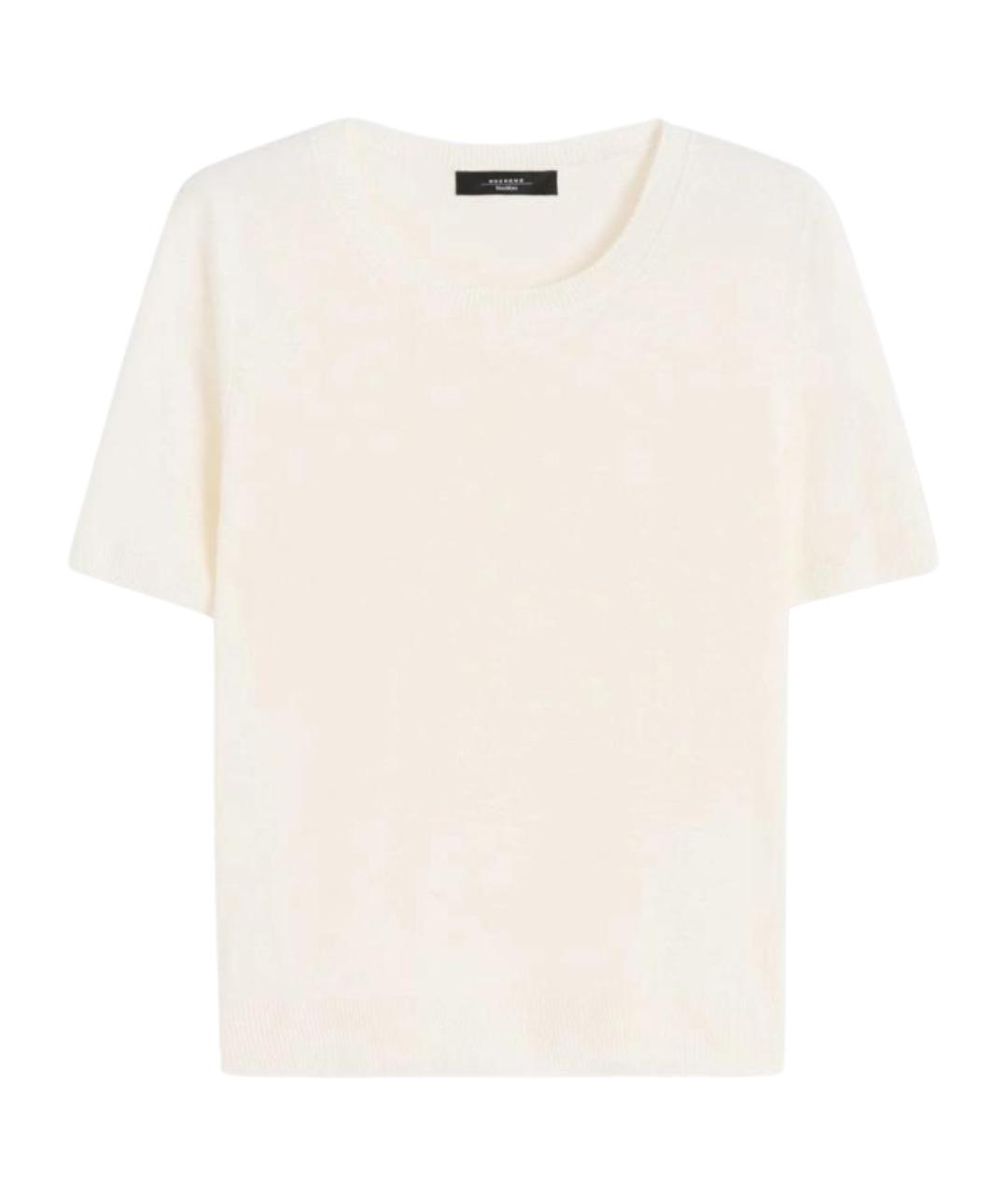 WEEKEND MAX MARA Бежевая льняная футболка, фото 1