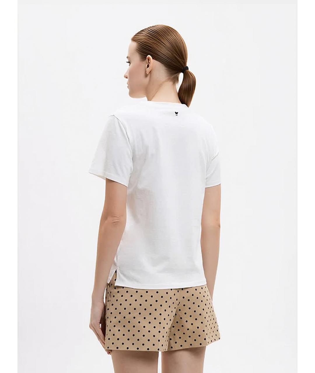 WEEKEND MAX MARA Белая хлопковая футболка, фото 3