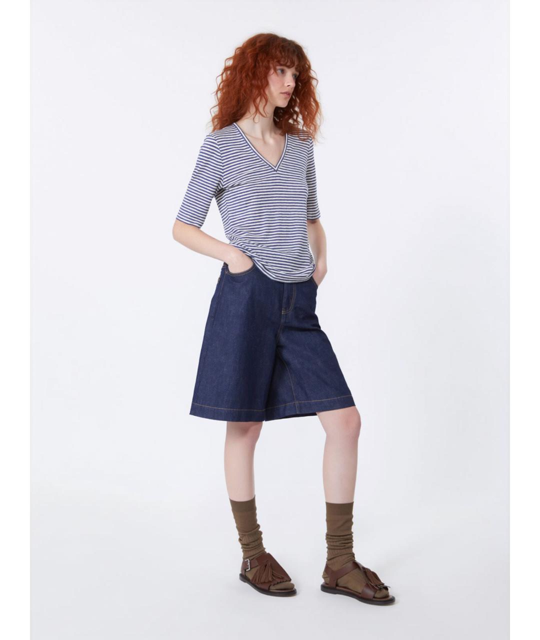 WEEKEND MAX MARA Мульти льняная футболка, фото 2