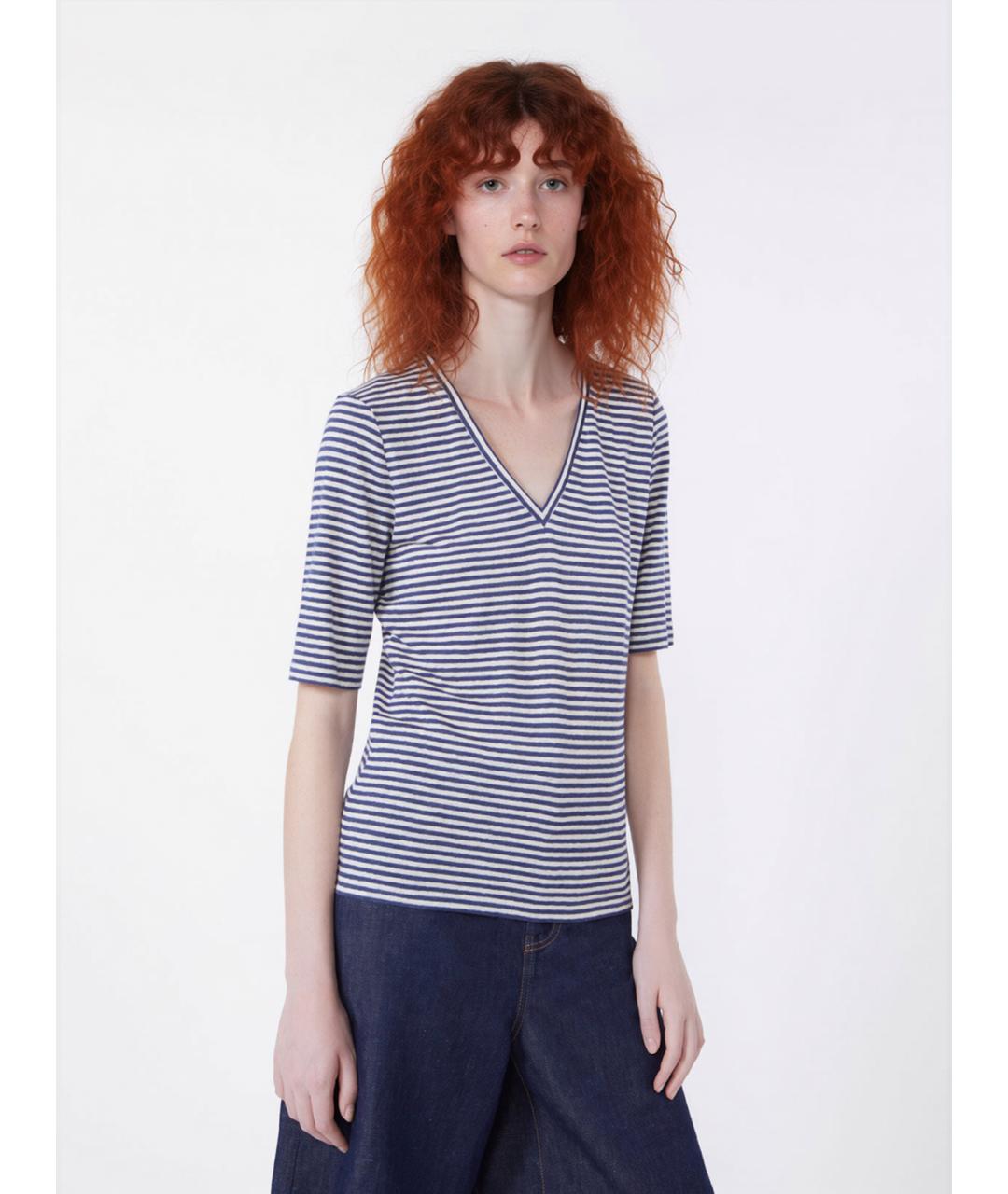 WEEKEND MAX MARA Мульти льняная футболка, фото 5