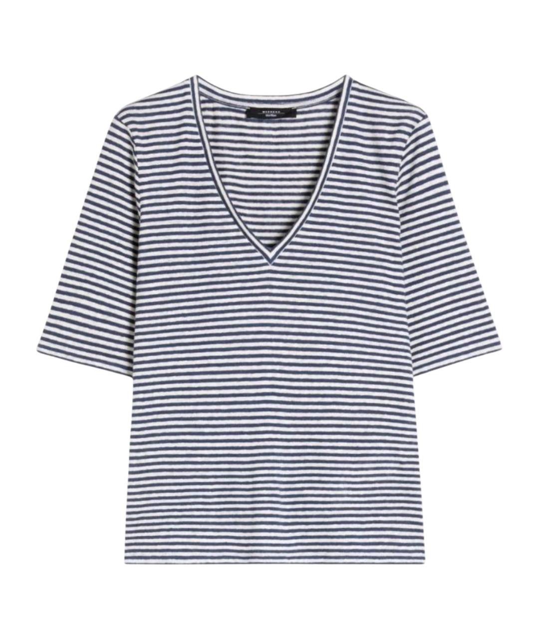 WEEKEND MAX MARA Мульти льняная футболка, фото 1