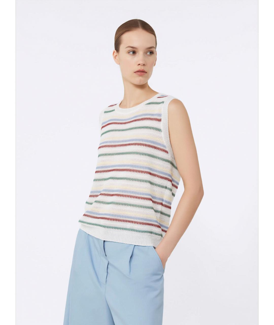 WEEKEND MAX MARA Мульти льняная жилетка, фото 4