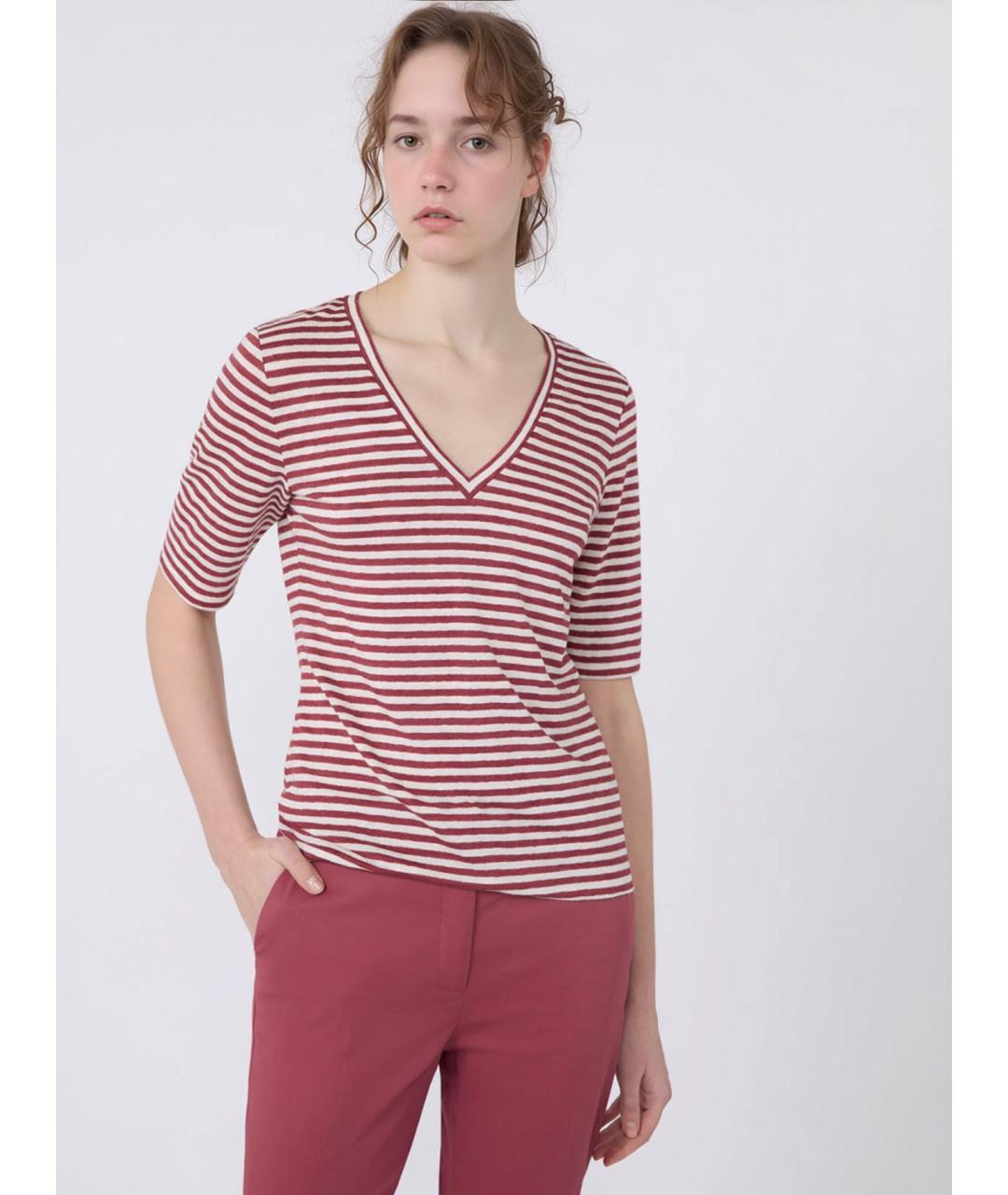 WEEKEND MAX MARA Мульти льняная футболка, фото 5