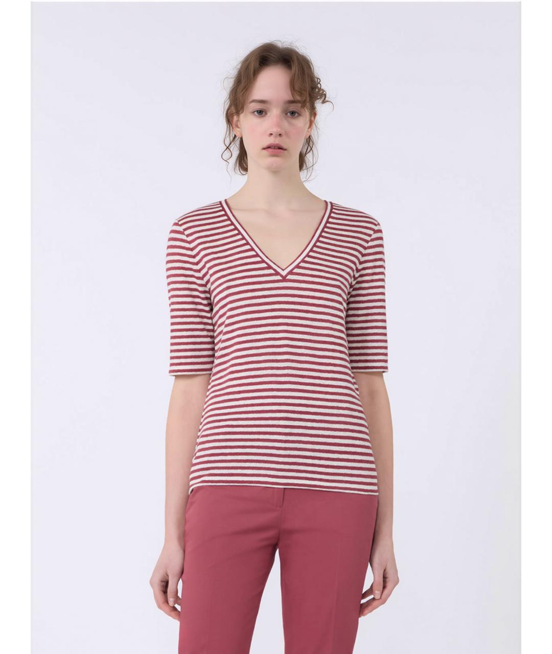 WEEKEND MAX MARA Мульти льняная футболка, фото 3