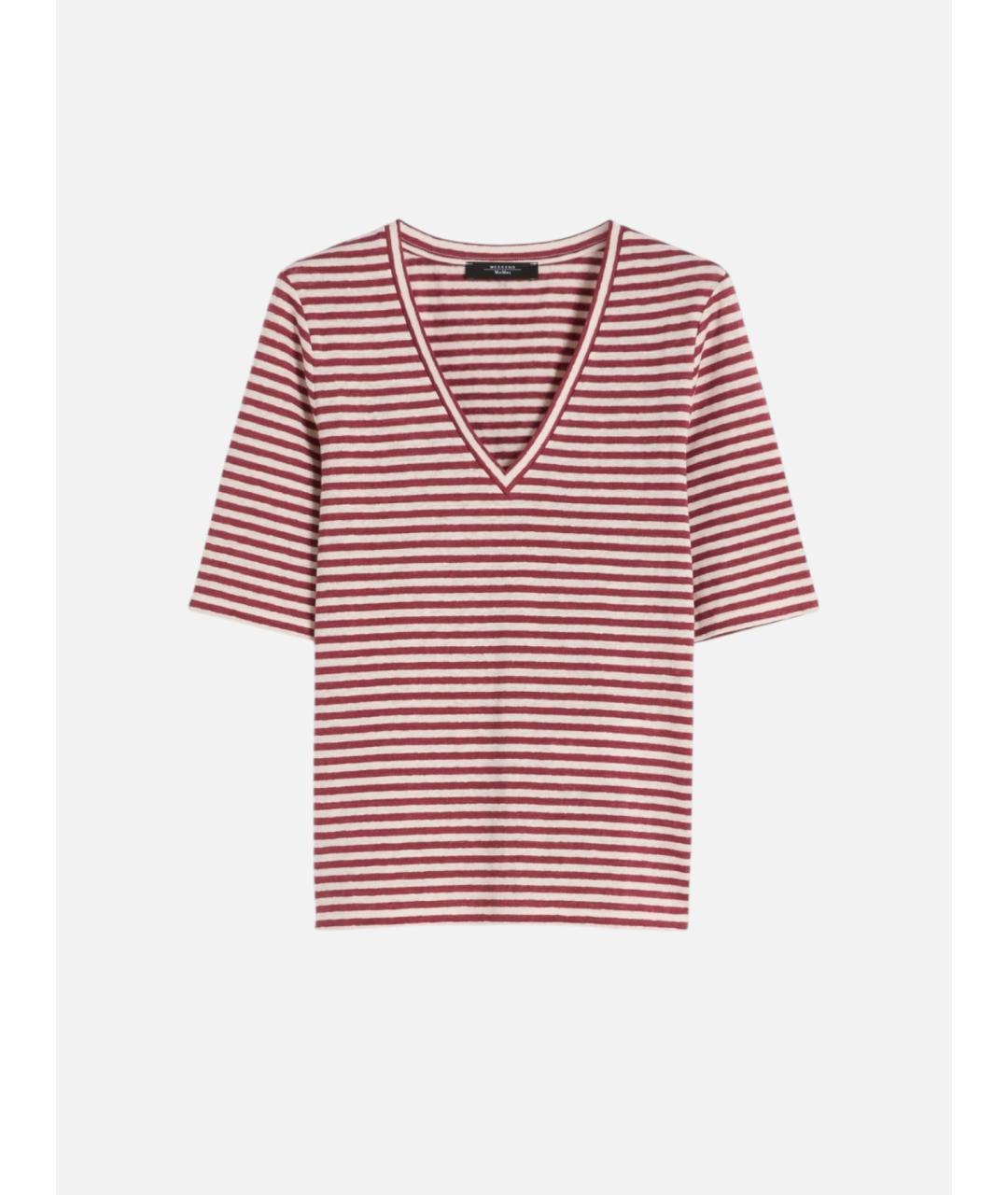 WEEKEND MAX MARA Мульти льняная футболка, фото 6