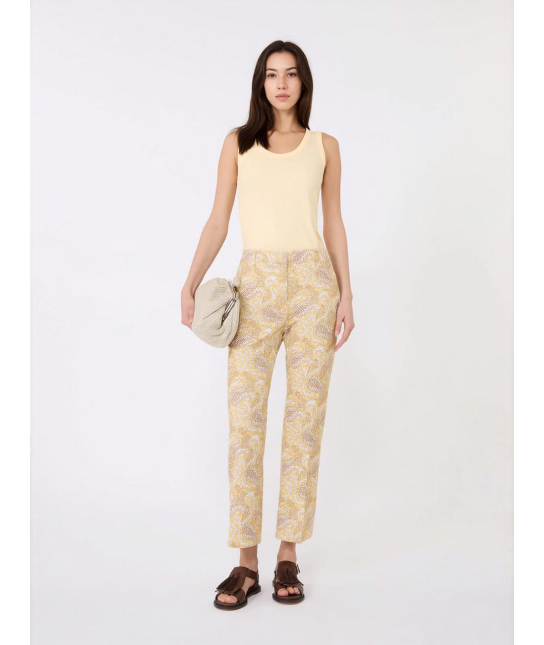 WEEKEND MAX MARA Желтая хлопковая майка, фото 2