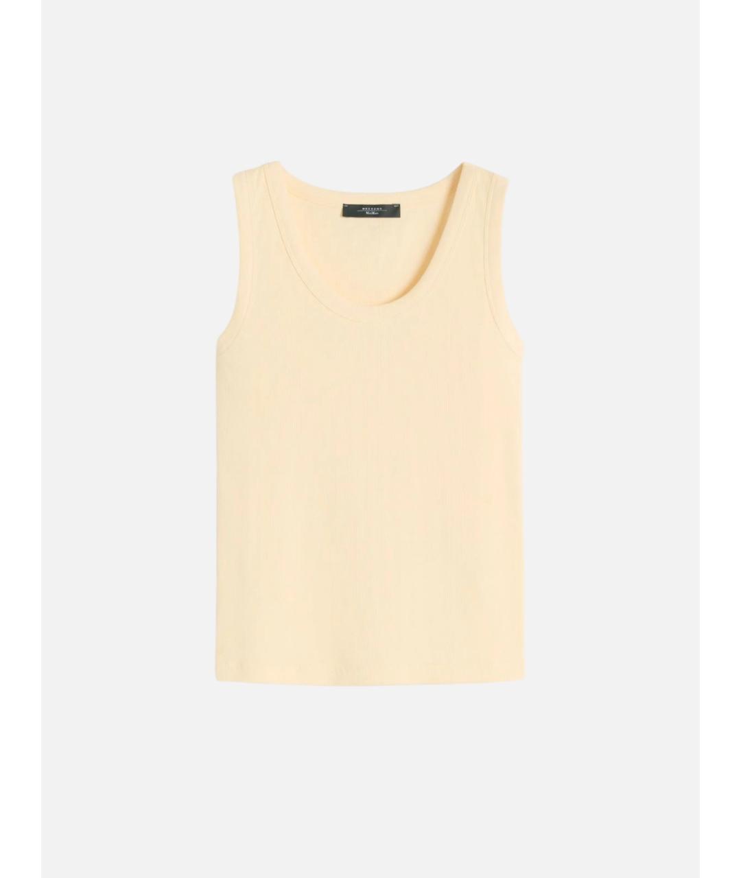 WEEKEND MAX MARA Желтая хлопковая майка, фото 6