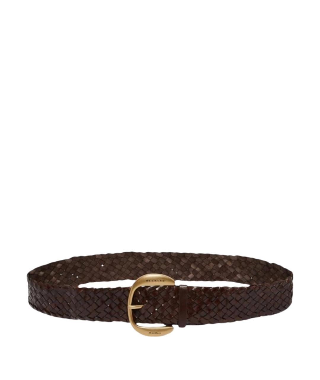 WEEKEND MAX MARA Коричневый кожаный ремень, фото 1