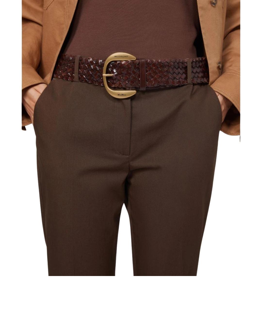 WEEKEND MAX MARA Коричневый кожаный ремень, фото 3
