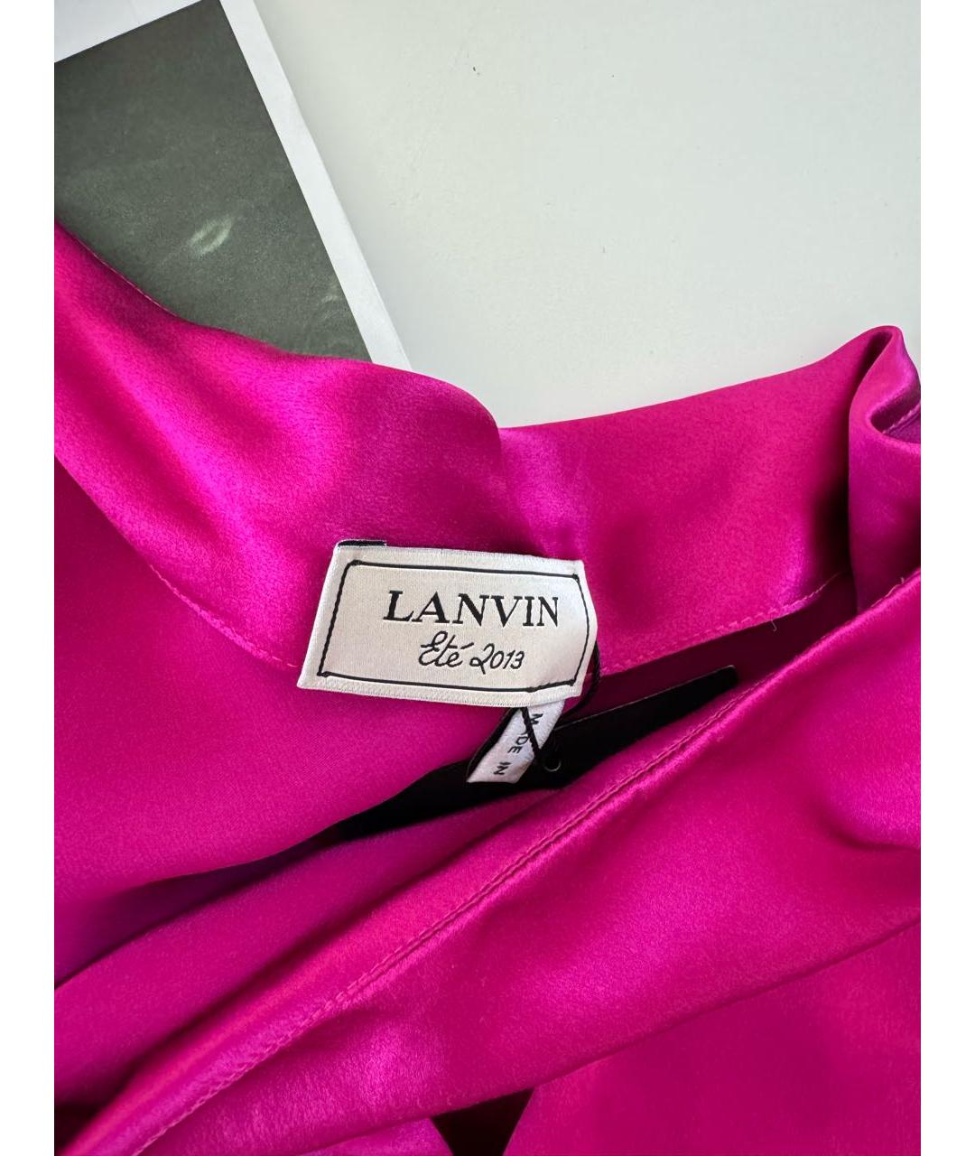 LANVIN Фуксия шелковое платье, фото 5