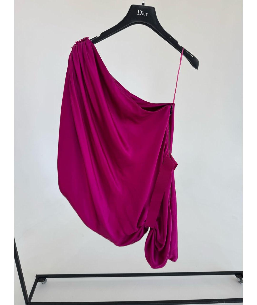 LANVIN Фуксия шелковое платье, фото 3