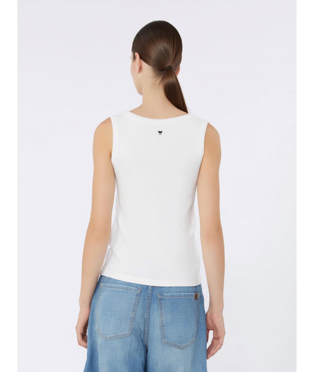 WEEKEND MAX MARA Белая хлопковая майка, фото 4