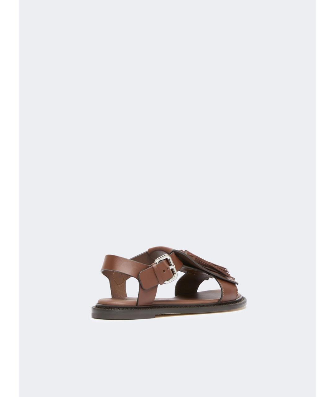 WEEKEND MAX MARA Коричневые кожаные босоножки, фото 3